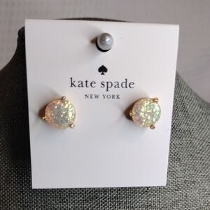 Kate Spade Rose And Shine Opal Glitter Gold Stud Earrings